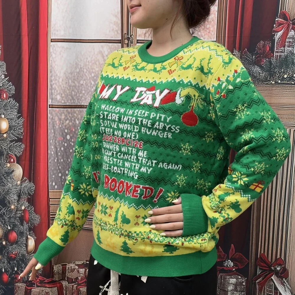 Day Women's I'm Booked Ugly Christmas Sweater 2025 Xmas Knitted Sweaters Men XL